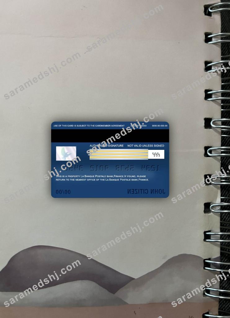 France La Banque Postale bank visa classic card photolook back